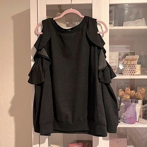 Isabel Maternity By Ingrid & Isabel Ruffled Cold Shoulder Sweatshirt Size XXL